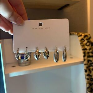 Silver Hoop Earring Set by Angels Whisper